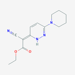 molecular formula C14H18N4O2 B5482761 ethyl cyano[6-(1-piperidinyl)-3(2H)-pyridazinylidene]acetate 