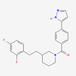 3-[2-(2,4-difluorophenyl)ethyl]-1-[4-(1H-pyrazol-3-yl)benzoyl]piperidine