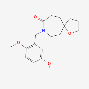 molecular formula C18H25NO4 B5482767 8-(2,5-dimethoxybenzyl)-1-oxa-8-azaspiro[4.6]undecan-9-one 