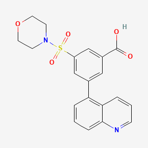 molecular formula C20H18N2O5S B5482768 3-(morpholin-4-ylsulfonyl)-5-quinolin-5-ylbenzoic acid 