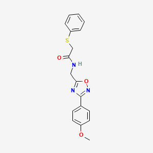 molecular formula C18H17N3O3S B5482787 N-{[3-(4-methoxyphenyl)-1,2,4-oxadiazol-5-yl]methyl}-2-(phenylthio)acetamide 