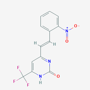 molecular formula C13H8F3N3O3 B5482790 4-[2-(2-nitrophenyl)vinyl]-6-(trifluoromethyl)-2(1H)-pyrimidinone 