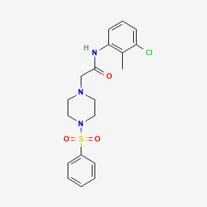 molecular formula C19H22ClN3O3S B5482791 N-(3-chloro-2-methylphenyl)-2-[4-(phenylsulfonyl)-1-piperazinyl]acetamide 