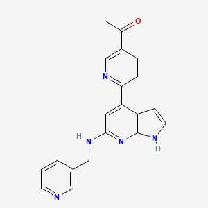 molecular formula C20H17N5O B5482810 1-(6-{6-[(pyridin-3-ylmethyl)amino]-1H-pyrrolo[2,3-b]pyridin-4-yl}pyridin-3-yl)ethanone 
