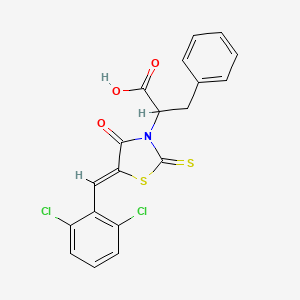 molecular formula C19H13Cl2NO3S2 B5482822 2-[5-(2,6-dichlorobenzylidene)-4-oxo-2-thioxo-1,3-thiazolidin-3-yl]-3-phenylpropanoic acid 