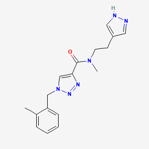 molecular formula C17H20N6O B5482824 N-methyl-1-(2-methylbenzyl)-N-[2-(1H-pyrazol-4-yl)ethyl]-1H-1,2,3-triazole-4-carboxamide 