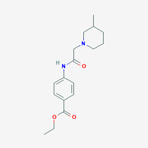 molecular formula C17H24N2O3 B5482829 ethyl 4-{[(3-methyl-1-piperidinyl)acetyl]amino}benzoate 