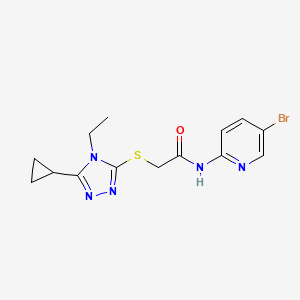 molecular formula C14H16BrN5OS B5482838 N-(5-bromo-2-pyridinyl)-2-[(5-cyclopropyl-4-ethyl-4H-1,2,4-triazol-3-yl)thio]acetamide 