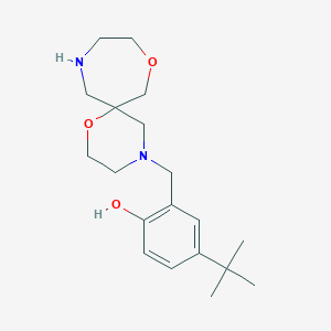 molecular formula C19H30N2O3 B5482841 4-tert-butyl-2-(1,8-dioxa-4,11-diazaspiro[5.6]dodec-4-ylmethyl)phenol 
