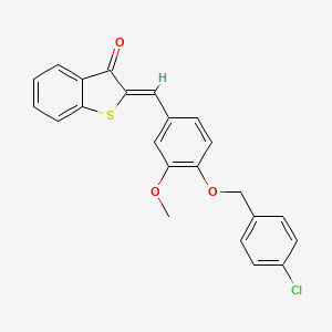 molecular formula C23H17ClO3S B5482851 2-{4-[(4-chlorobenzyl)oxy]-3-methoxybenzylidene}-1-benzothiophen-3(2H)-one 
