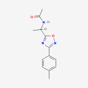 molecular formula C13H15N3O2 B5482867 N-{1-[3-(4-methylphenyl)-1,2,4-oxadiazol-5-yl]ethyl}acetamide 