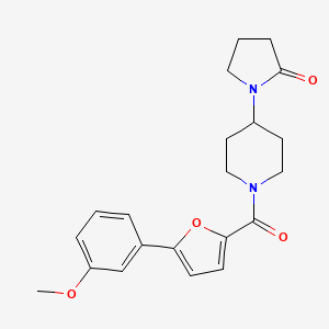 molecular formula C21H24N2O4 B5482887 1-{1-[5-(3-methoxyphenyl)-2-furoyl]piperidin-4-yl}pyrrolidin-2-one 