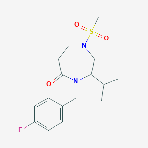 molecular formula C16H23FN2O3S B5482921 4-(4-fluorobenzyl)-3-isopropyl-1-(methylsulfonyl)-1,4-diazepan-5-one 