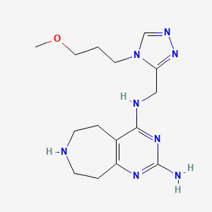 molecular formula C15H24N8O B5482922 N~4~-{[4-(3-methoxypropyl)-4H-1,2,4-triazol-3-yl]methyl}-6,7,8,9-tetrahydro-5H-pyrimido[4,5-d]azepine-2,4-diamine dihydrochloride 
