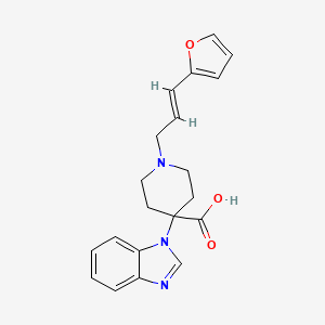 molecular formula C20H21N3O3 B5482927 4-(1H-benzimidazol-1-yl)-1-[(2E)-3-(2-furyl)prop-2-en-1-yl]piperidine-4-carboxylic acid 