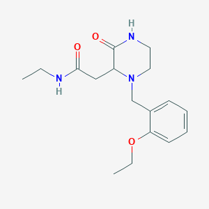 molecular formula C17H25N3O3 B5482943 2-[1-(2-ethoxybenzyl)-3-oxo-2-piperazinyl]-N-ethylacetamide 