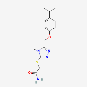 molecular formula C15H20N4O2S B5482965 2-({5-[(4-isopropylphenoxy)methyl]-4-methyl-4H-1,2,4-triazol-3-yl}thio)acetamide 