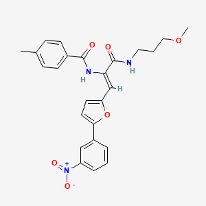 molecular formula C25H25N3O6 B5482967 N-{1-{[(3-methoxypropyl)amino]carbonyl}-2-[5-(3-nitrophenyl)-2-furyl]vinyl}-4-methylbenzamide 