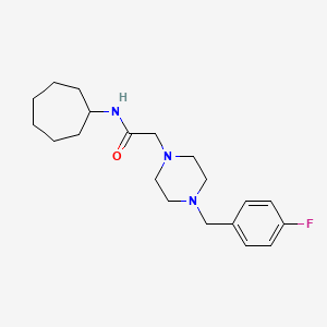 molecular formula C20H30FN3O B5482975 N-cycloheptyl-2-[4-(4-fluorobenzyl)-1-piperazinyl]acetamide 