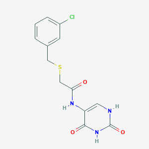 molecular formula C13H12ClN3O3S B5482983 2-[(3-chlorobenzyl)thio]-N-(2,4-dioxo-1,2,3,4-tetrahydro-5-pyrimidinyl)acetamide 