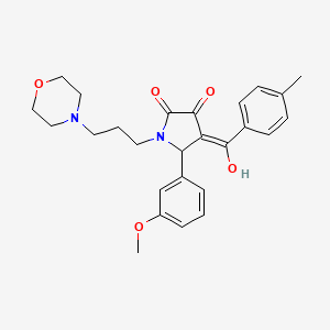 molecular formula C26H30N2O5 B5483029 3-hydroxy-5-(3-methoxyphenyl)-4-(4-methylbenzoyl)-1-[3-(4-morpholinyl)propyl]-1,5-dihydro-2H-pyrrol-2-one 