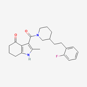molecular formula C23H27FN2O2 B5483033 3-({3-[2-(2-fluorophenyl)ethyl]-1-piperidinyl}carbonyl)-2-methyl-1,5,6,7-tetrahydro-4H-indol-4-one 