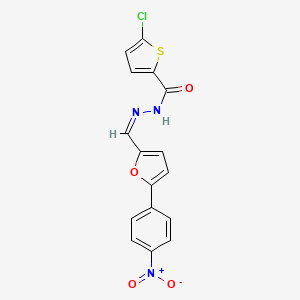 molecular formula C16H10ClN3O4S B5483044 5-chloro-N'-{[5-(4-nitrophenyl)-2-furyl]methylene}-2-thiophenecarbohydrazide 