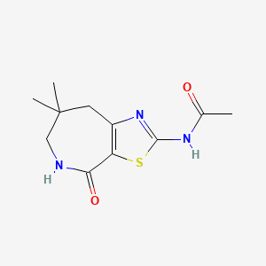molecular formula C11H15N3O2S B5483081 N-(7,7-dimethyl-4-oxo-5,6,7,8-tetrahydro-4H-[1,3]thiazolo[5,4-c]azepin-2-yl)acetamide CAS No. 123973-49-9