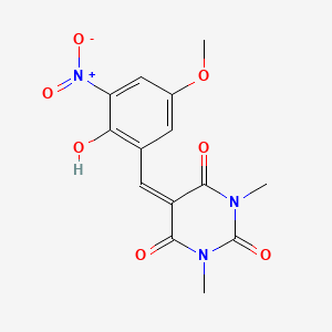 5-(2-hydroxy-5-methoxy-3-nitrobenzylidene)-1,3-dimethyl-2,4,6(1H,3H,5H)-pyrimidinetrione