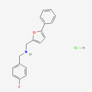 molecular formula C18H17ClFNO B5483096 (4-fluorobenzyl)[(5-phenyl-2-furyl)methyl]amine hydrochloride 