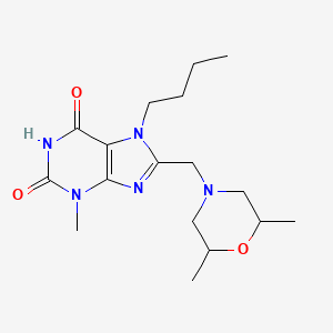 molecular formula C17H27N5O3 B5483102 7-butyl-8-[(2,6-dimethyl-4-morpholinyl)methyl]-3-methyl-3,7-dihydro-1H-purine-2,6-dione 