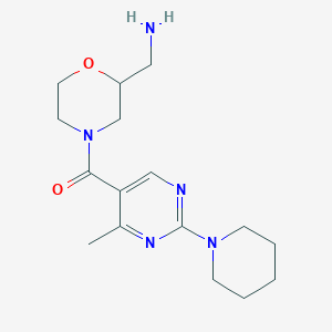 molecular formula C16H25N5O2 B5483109 ({4-[(4-methyl-2-piperidin-1-ylpyrimidin-5-yl)carbonyl]morpholin-2-yl}methyl)amine 