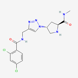 (4R)-4-(4-{[(2,4-dichlorobenzoyl)amino]methyl}-1H-1,2,3-triazol-1-yl)-N-methyl-L-prolinamide hydrochloride