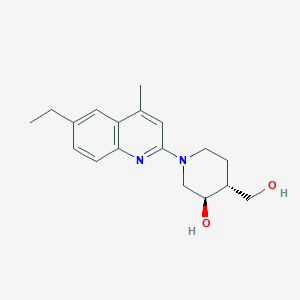 molecular formula C18H24N2O2 B5483122 (3R*,4R*)-1-(6-ethyl-4-methyl-2-quinolinyl)-4-(hydroxymethyl)-3-piperidinol 