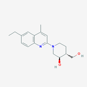 (3R*,4R*)-1-(6-ethyl-4-methyl-2-quinolinyl)-4-(hydroxymethyl)-3-piperidinol