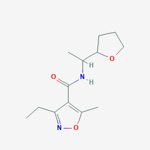 molecular formula C13H20N2O3 B5483123 3-ethyl-5-methyl-N-[1-(tetrahydro-2-furanyl)ethyl]-4-isoxazolecarboxamide 