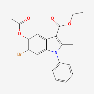 molecular formula C20H18BrNO4 B5483124 ethyl 5-(acetyloxy)-6-bromo-2-methyl-1-phenyl-1H-indole-3-carboxylate 