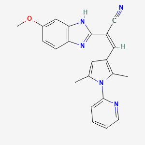 3-[2,5-dimethyl-1-(2-pyridinyl)-1H-pyrrol-3-yl]-2-(5-methoxy-1H-benzimidazol-2-yl)acrylonitrile