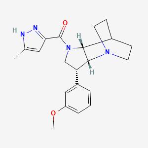 molecular formula C21H26N4O2 B5483140 (3R*,3aR*,7aR*)-3-(3-methoxyphenyl)-1-[(3-methyl-1H-pyrazol-5-yl)carbonyl]octahydro-4,7-ethanopyrrolo[3,2-b]pyridine 