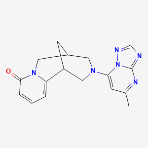 molecular formula C17H18N6O B5483149 11-(5-methyl[1,2,4]triazolo[1,5-a]pyrimidin-7-yl)-7,11-diazatricyclo[7.3.1.0~2,7~]trideca-2,4-dien-6-one 