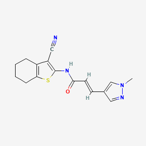 molecular formula C16H16N4OS B5483152 N-(3-cyano-4,5,6,7-tetrahydro-1-benzothien-2-yl)-3-(1-methyl-1H-pyrazol-4-yl)acrylamide 