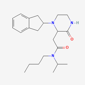 molecular formula C22H33N3O2 B5483161 N-butyl-2-[1-(2,3-dihydro-1H-inden-2-yl)-3-oxo-2-piperazinyl]-N-isopropylacetamide 