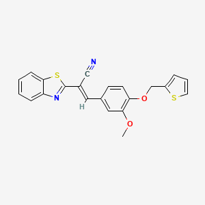 molecular formula C22H16N2O2S2 B5483163 2-(1,3-benzothiazol-2-yl)-3-[3-methoxy-4-(2-thienylmethoxy)phenyl]acrylonitrile 