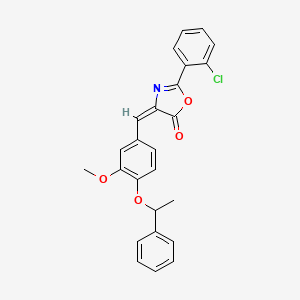 molecular formula C25H20ClNO4 B5483198 2-(2-chlorophenyl)-4-[3-methoxy-4-(1-phenylethoxy)benzylidene]-1,3-oxazol-5(4H)-one 