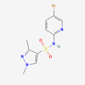 molecular formula C10H11BrN4O2S B5483208 N-(5-bromo-2-pyridinyl)-1,3-dimethyl-1H-pyrazole-4-sulfonamide 