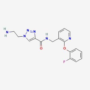 molecular formula C17H17FN6O2 B5483220 1-(2-aminoethyl)-N-{[2-(2-fluorophenoxy)pyridin-3-yl]methyl}-1H-1,2,3-triazole-4-carboxamide 