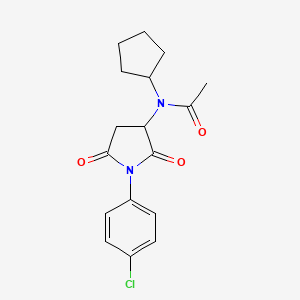 molecular formula C17H19ClN2O3 B5483244 N-[1-(4-chlorophenyl)-2,5-dioxopyrrolidin-3-yl]-N-cyclopentylacetamide 