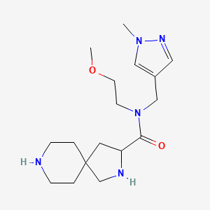 molecular formula C17H29N5O2 B5483247 N-(2-methoxyethyl)-N-[(1-methyl-1H-pyrazol-4-yl)methyl]-2,8-diazaspiro[4.5]decane-3-carboxamide dihydrochloride 