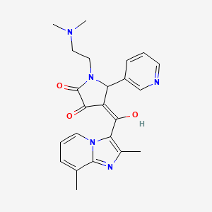 molecular formula C23H25N5O3 B5483256 1-[2-(dimethylamino)ethyl]-4-[(2,8-dimethylimidazo[1,2-a]pyridin-3-yl)carbonyl]-3-hydroxy-5-(3-pyridinyl)-1,5-dihydro-2H-pyrrol-2-one 