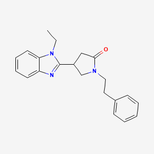 molecular formula C21H23N3O B5483283 4-(1-ethyl-1H-benzimidazol-2-yl)-1-(2-phenylethyl)-2-pyrrolidinone 